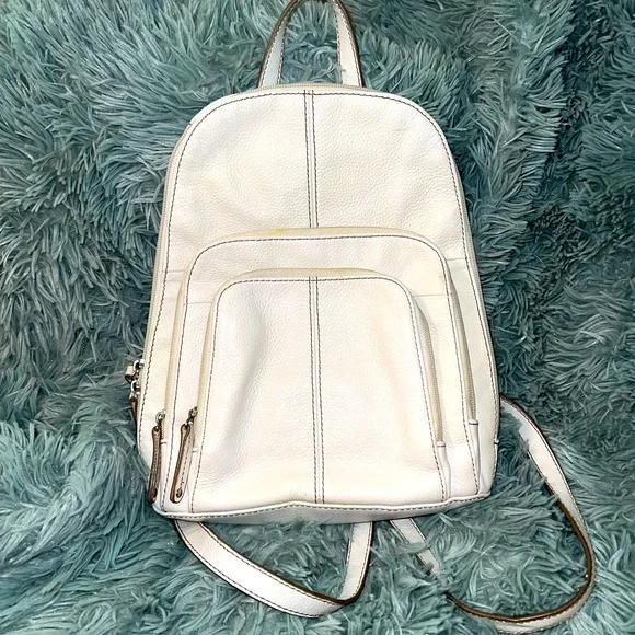 Tignanello | Bags | Tignanello White Leather Backpack | Poshmark display picture 2